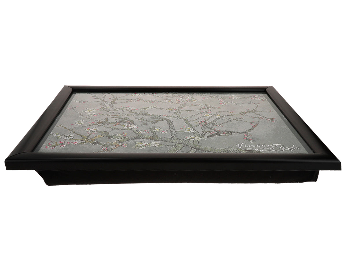 Podložka pod laptop V. van Gogh, Kvetoucí mandloň, šedá, 30.5x40.5cm s možností personalizace gravírováním