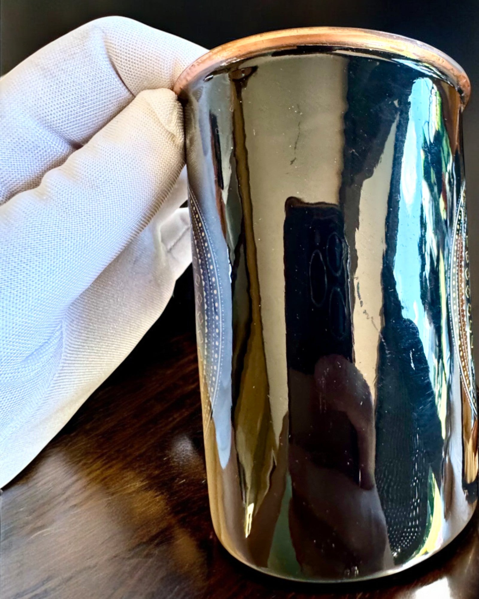 Měděná sada Mandala – Láhev 1L + 2 hrnky v pouzdře, možnost personalizace gravírováním jako dárek