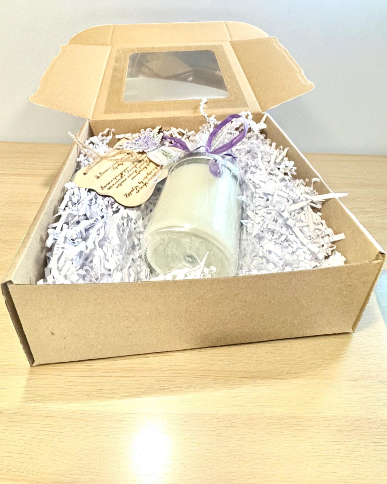 Intenční sójová svíčka Ametyst – klid, harmonie a očista, 250 ml, možnost personalizace jako dárek