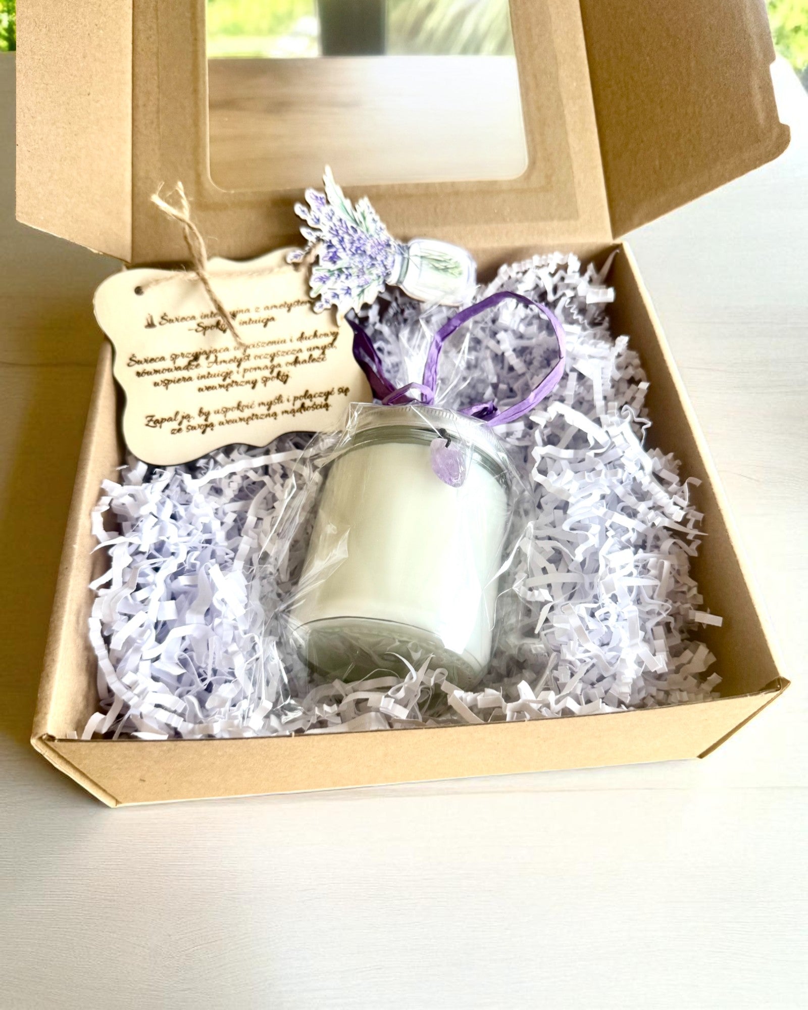 Intenční sójová svíčka Ametyst – klid, harmonie a očista, 250 ml, možnost personalizace jako dárek