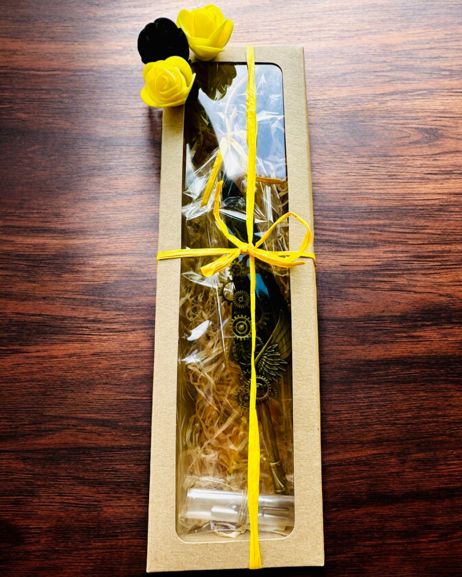 Pióro Kaligraficzne "Steampunkowa Elegancja" z Piórem z Indyka - Ręcznie Wykonane 5 wariantów do wyboru, personalizacja grawerem na prezent