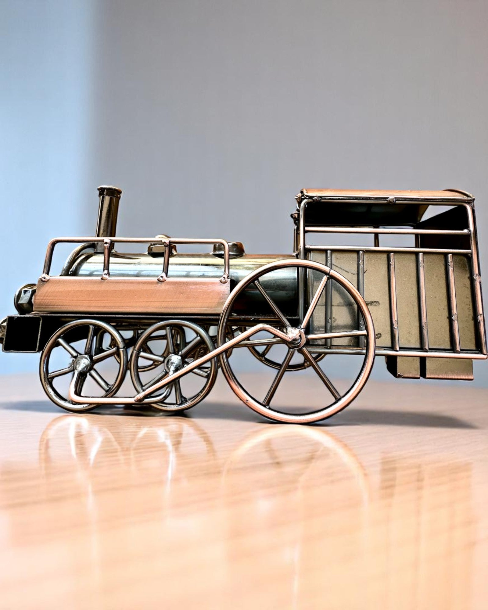 Lokomotywa z żelaza „Retro Express” – dekoracja, model, ręcznie wykonana z możliwością grawerowania na prezent