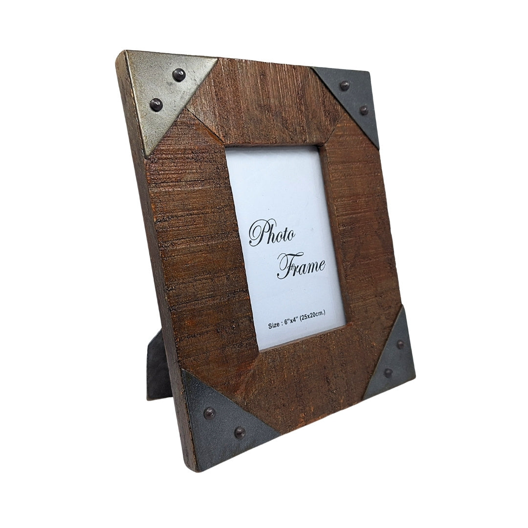 Drewniana ramka na zdjęcia 10x15 cm vintage – drewno mango