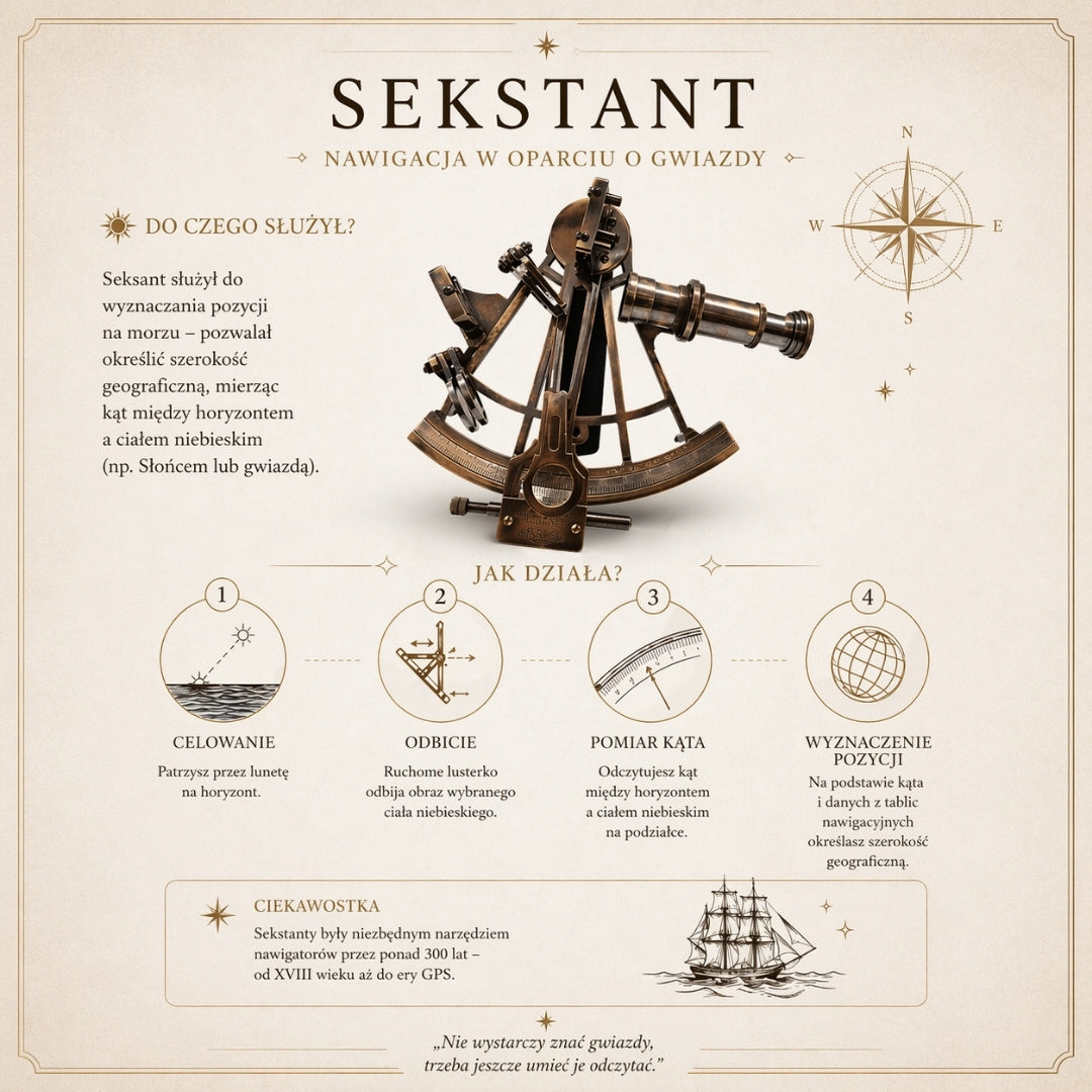 Sekstans Mosiężny w Pudełku Drewnianym – Replika - NC1517