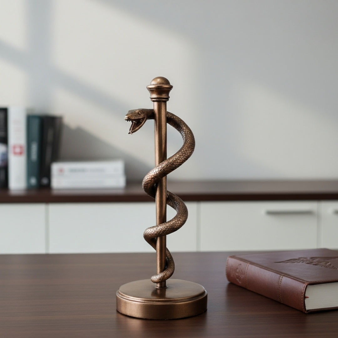 Laska Eskulapa Figurka Prezent Dla Lekarza Medyka - 30 cm Żywica - MC-9634