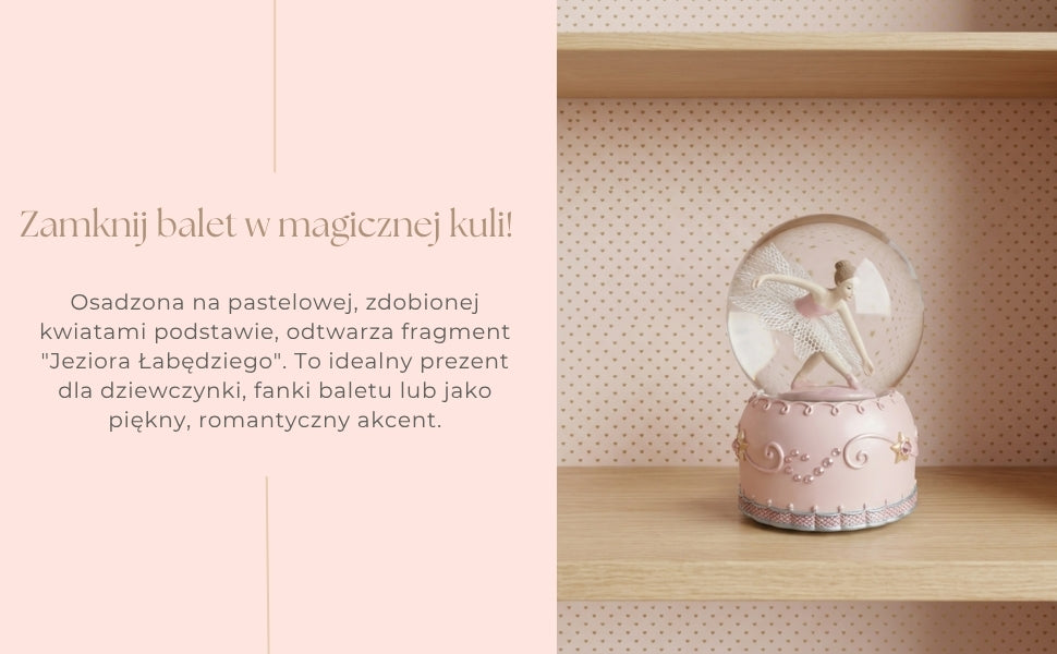Pozytywka Tańcząca Baletnica w Szklanej Kuli 12cm - MG-19016