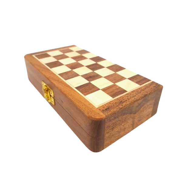 Szachy Drewniane Magnetyczne 17x17cm - Składane - DNU-025