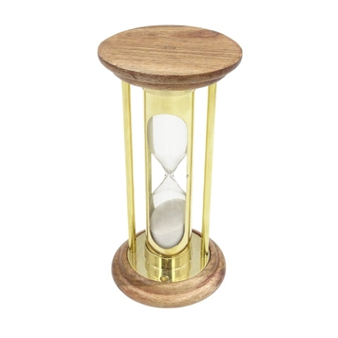 Klepsydra Mosiężna Drewniana 5 min Styl Retro - NC3031