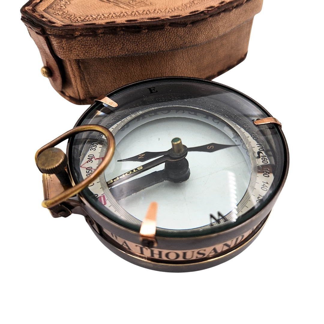 Kompas Magnetyczny - Map Reader w Skórzanym Etui – Retro Gadżet - NC2929