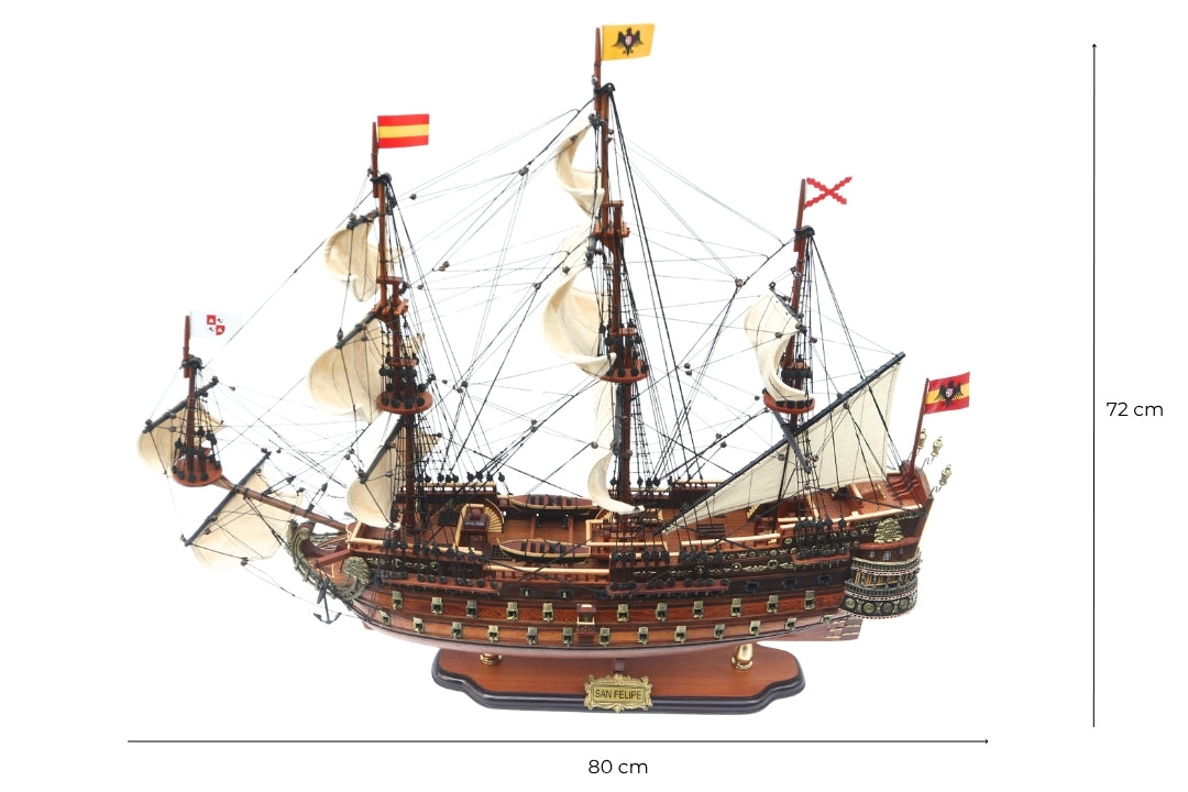 Model Żaglowca Statku San Felipe 80cm, możliwość personalizacji grawerem