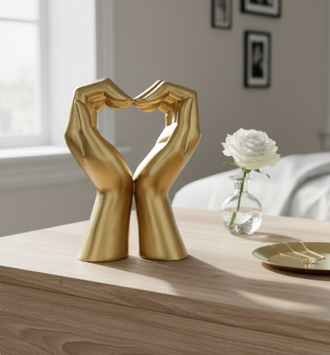 Złota Figurka Dekoracyjna Glamour – Serce z Dłoni
- 44190FJ