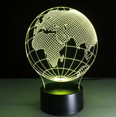Lampka LED - Globus - 7 różnych kolorów - USB - P108