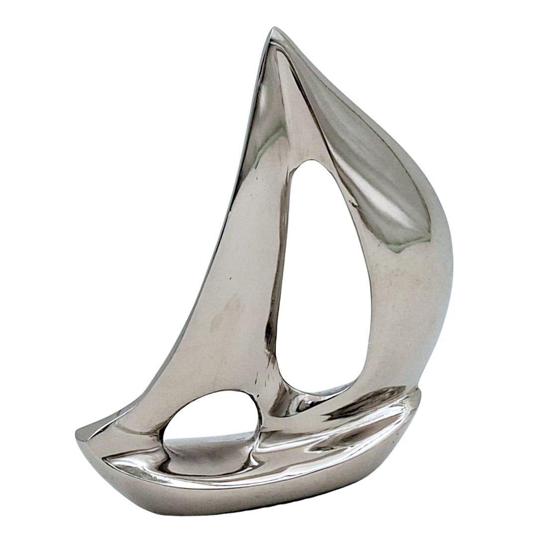 Elegancki Srebrny Jacht Aluminiowy 12,5 cm z Możliwością Graweru
