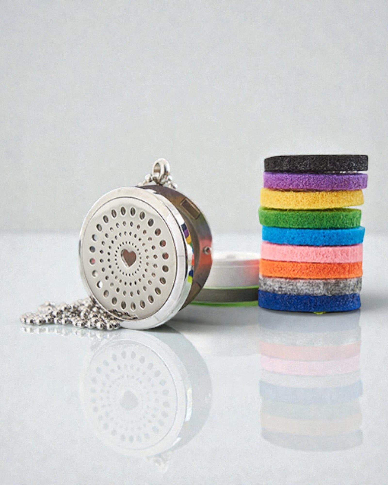 Celestia Heart – aromaterapeutický náhrdelník s diamantovým srdcem 30 mm