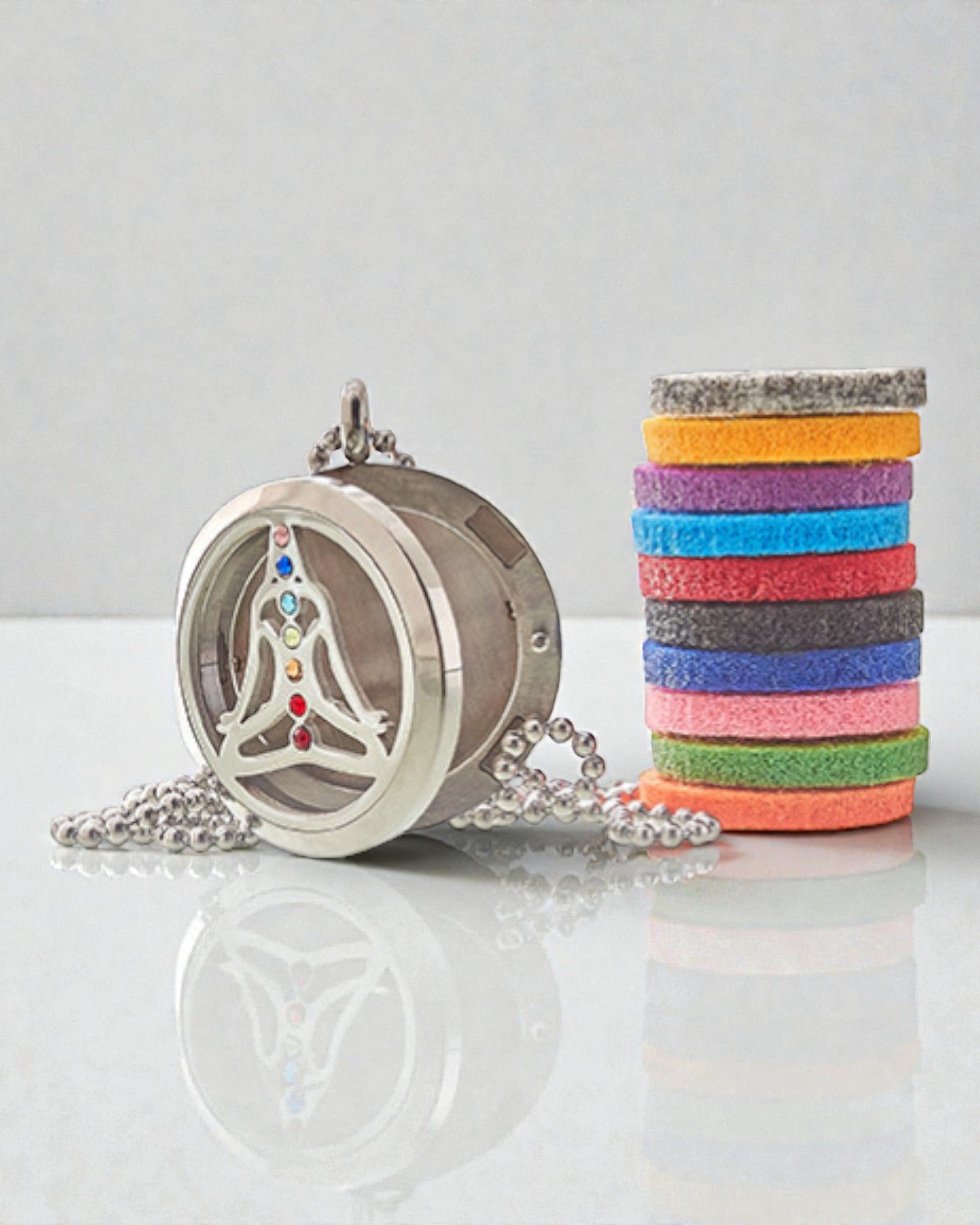 ZenAura – aromaterapeutický náhrdelník Jóga čakra 30 mm