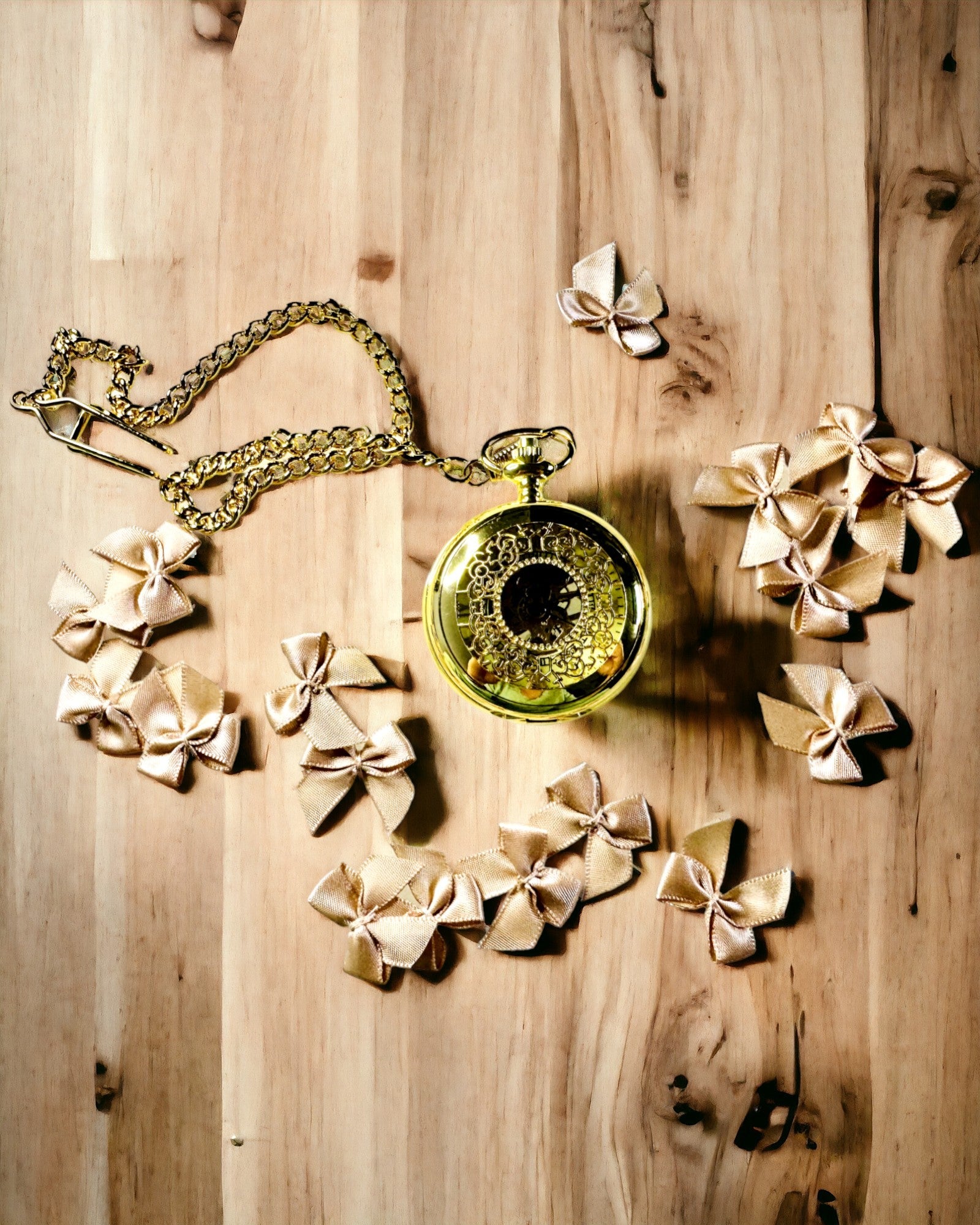 Retro vyřezávané kapesní hodinky s ručně natahovaným mechanismem, zlatá barva s římskou stupnicí a svítícím ciferníkem, vintage styl