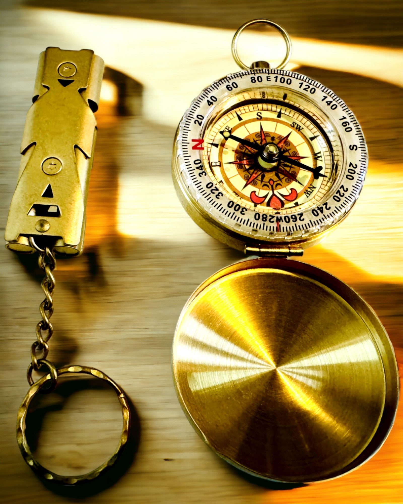 Elegantní sada s kompasem a signální píšťalkou