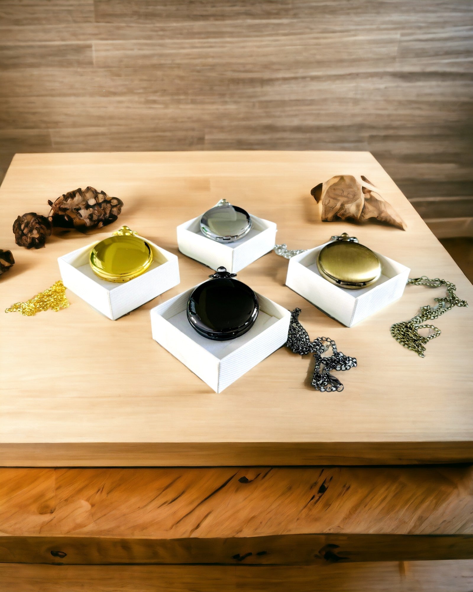 Kapesní hodinky ve vintage stylu s možností personalizace - kartáčované zlato