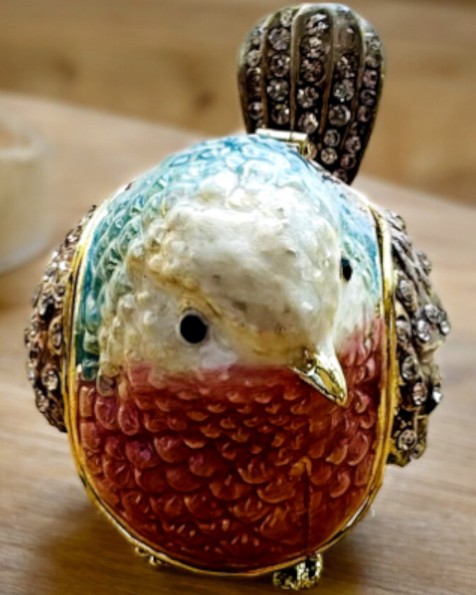 Barevný ptáček vrabec s gravírováním - Roztomilá skrýš na poklady