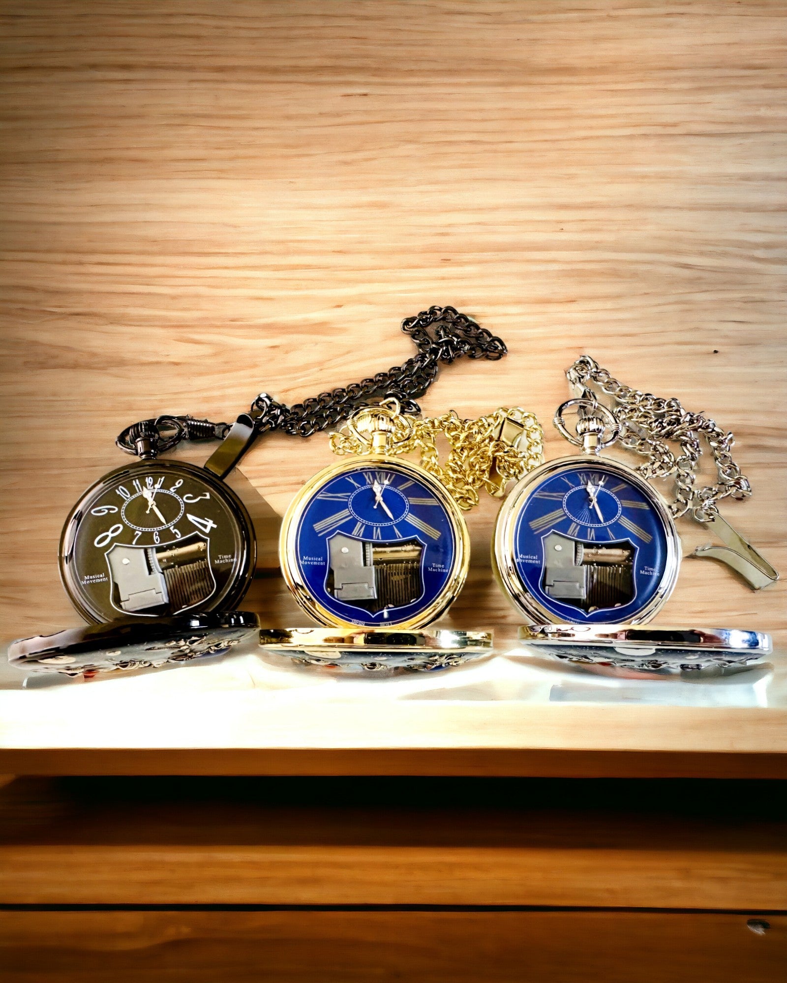 Kapesní hodinky "Astrum Temporis" - Černý rámeček. Možnost personalizace gravírováním