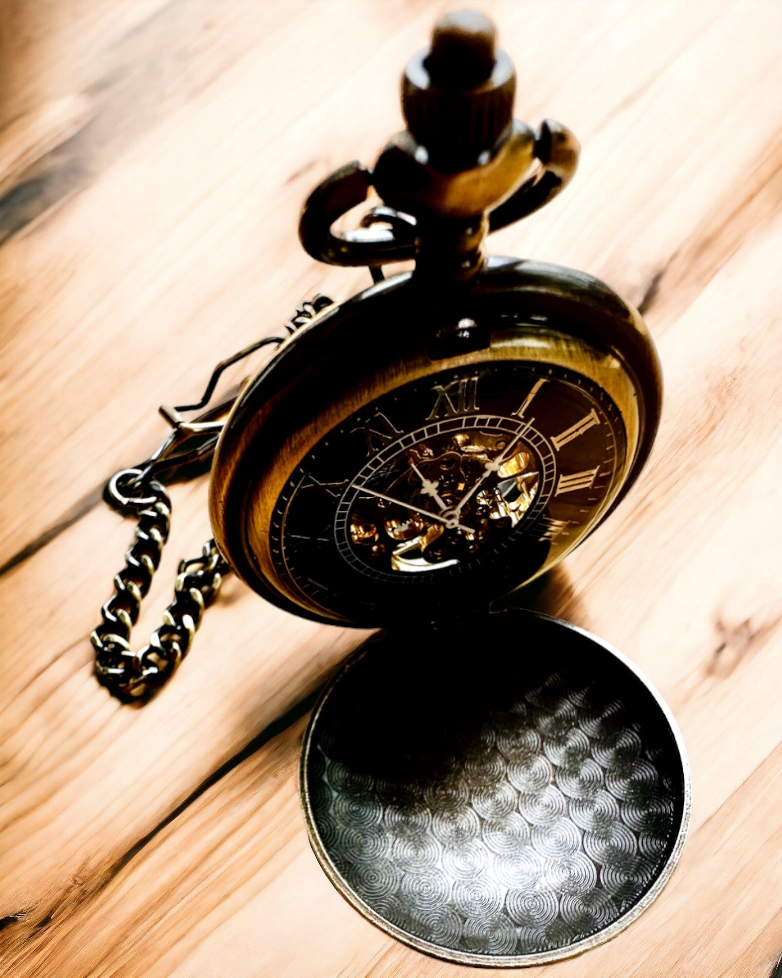 Kieszonkowy zegarek klasyczny "Vintage Elegance", kolor złoty, możliwość personalizacji grawerem