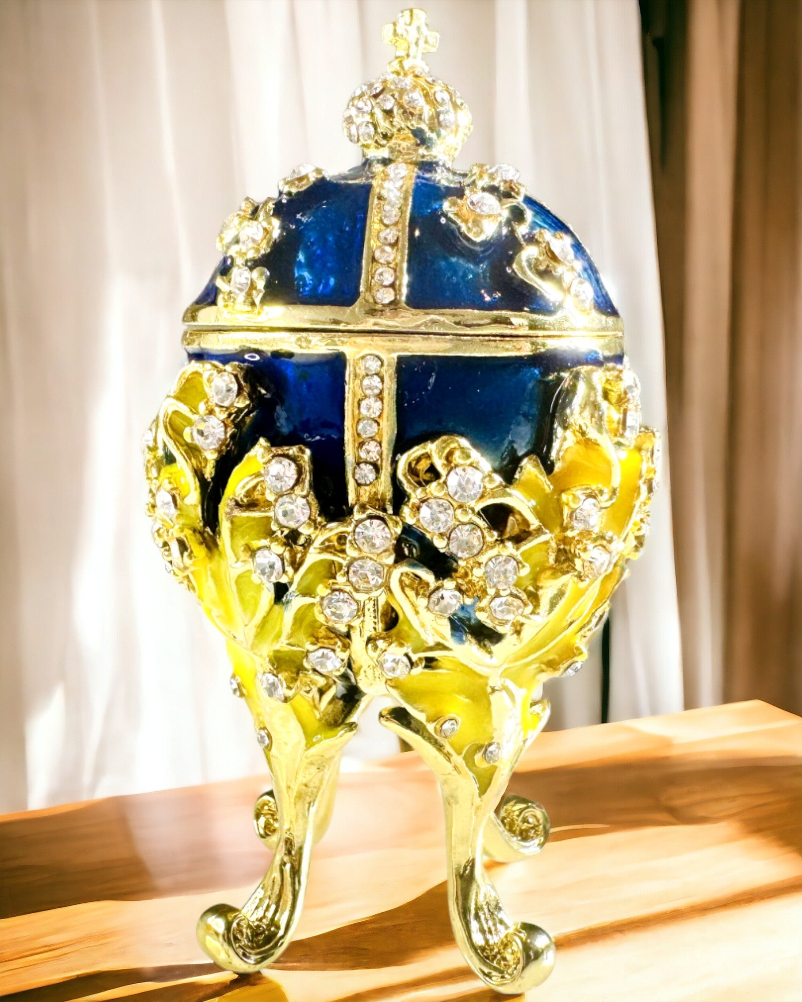 Šperkovnice 'Císařské vejce' Fabergé – Vintage styl, dekorativní nádoba na doplňky