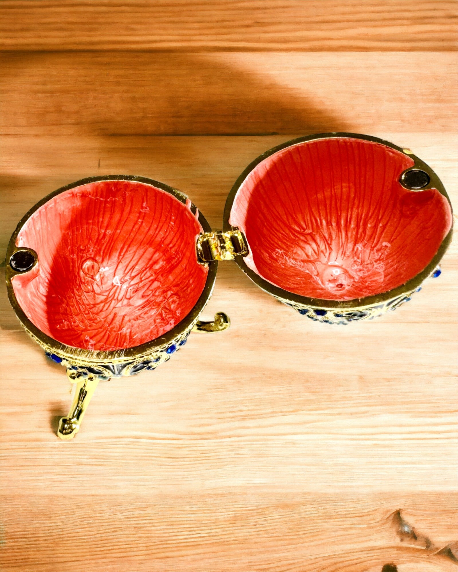 Exkluzivní Fabergého vejce - tmavě modrá barva – Dekorativní šperkovnice ze smaltu