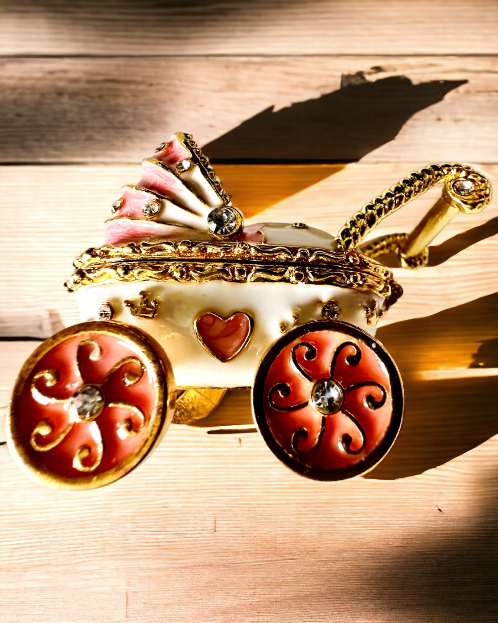 Malý pohádkový vozík na šperky, poklady - Královská elegance, personalizace gravírováním