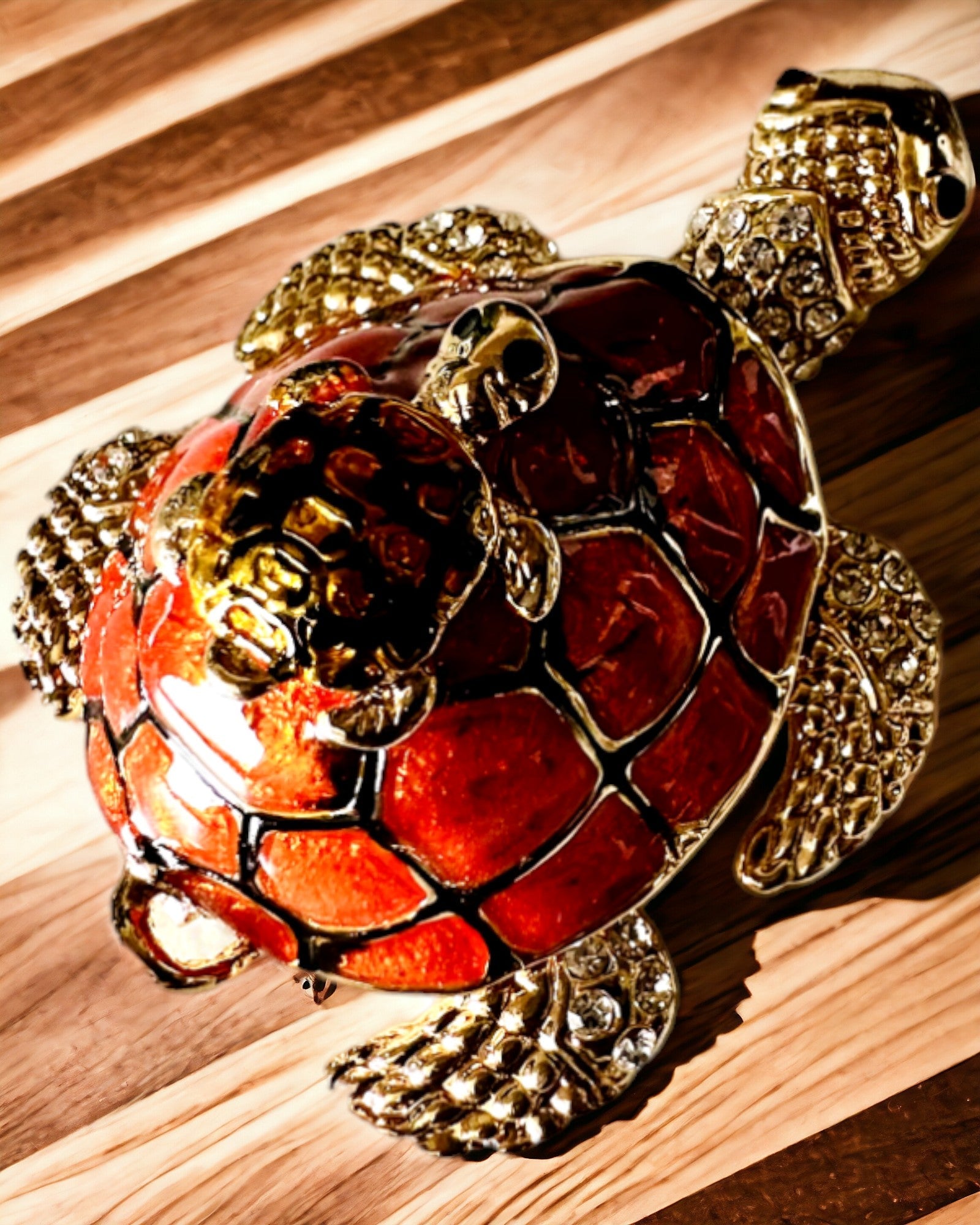 Skrinka "Želví rodinka" - barva oranžová, personalizace gravírováním