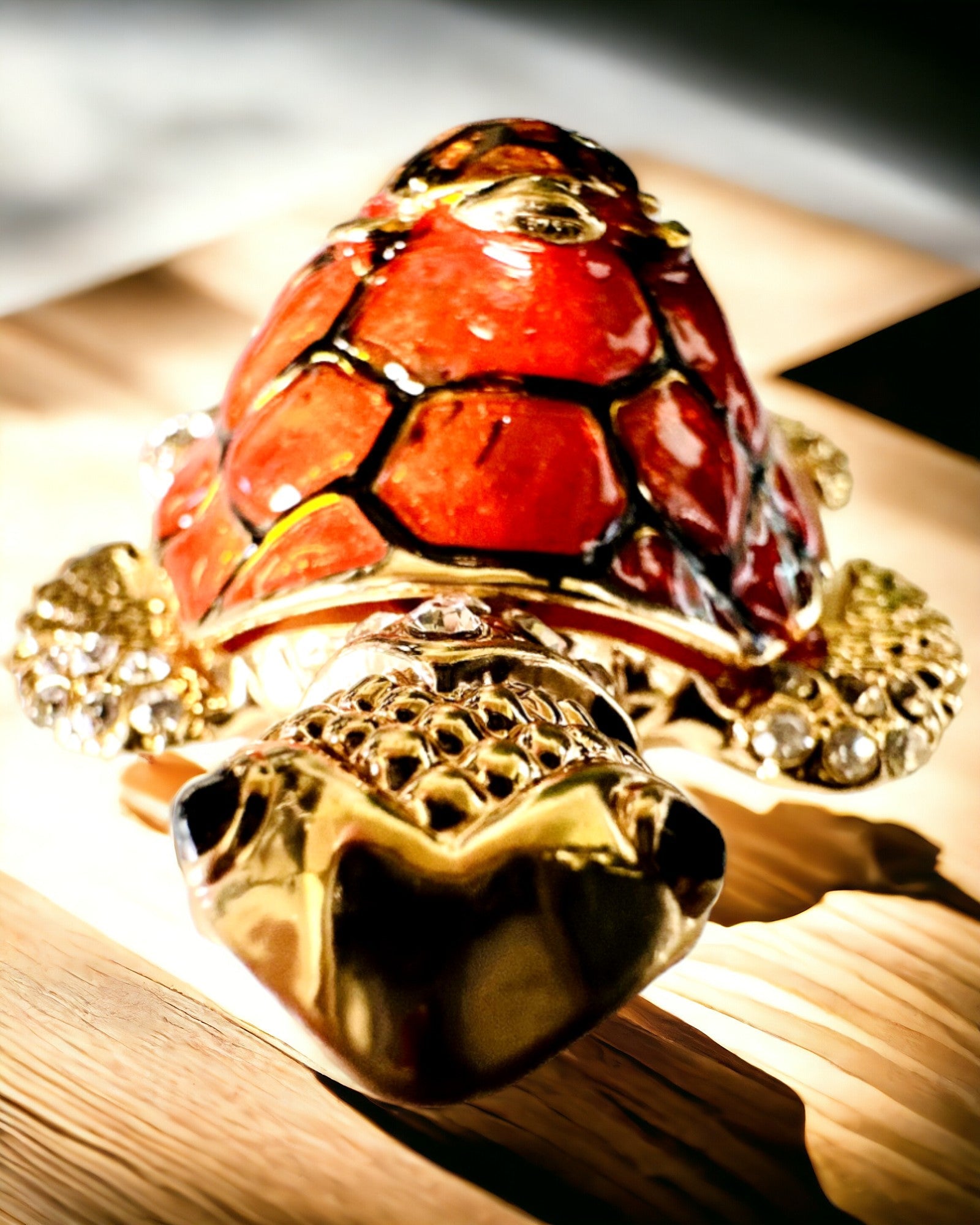 Skrinka "Želví rodinka" - barva oranžová, personalizace gravírováním