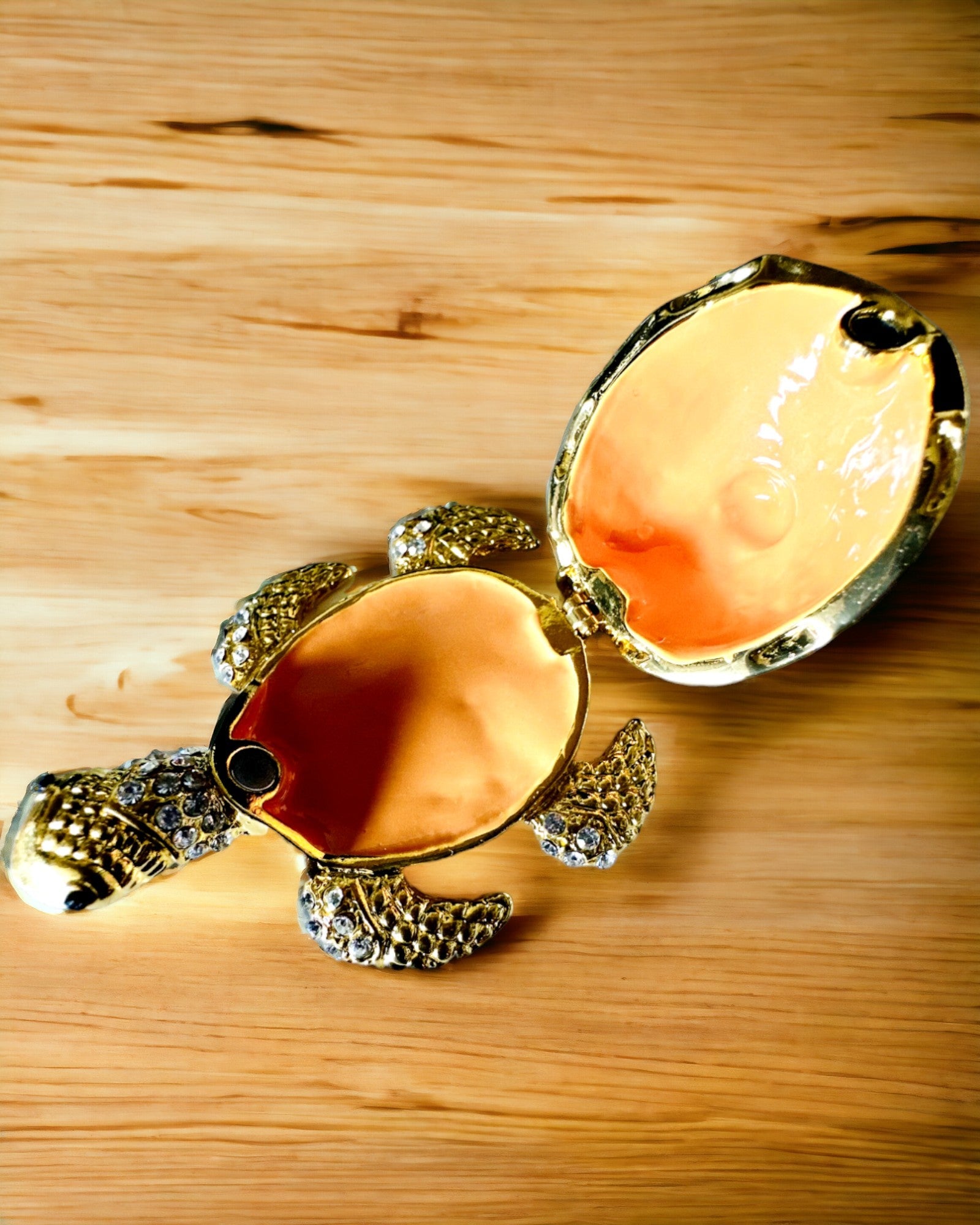 Skrinka "Želví rodinka" - barva oranžová, personalizace gravírováním