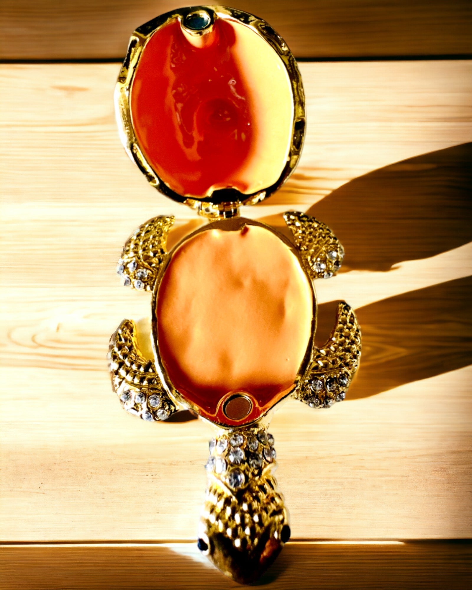 Skrinka "Želví rodinka" - barva oranžová, personalizace gravírováním