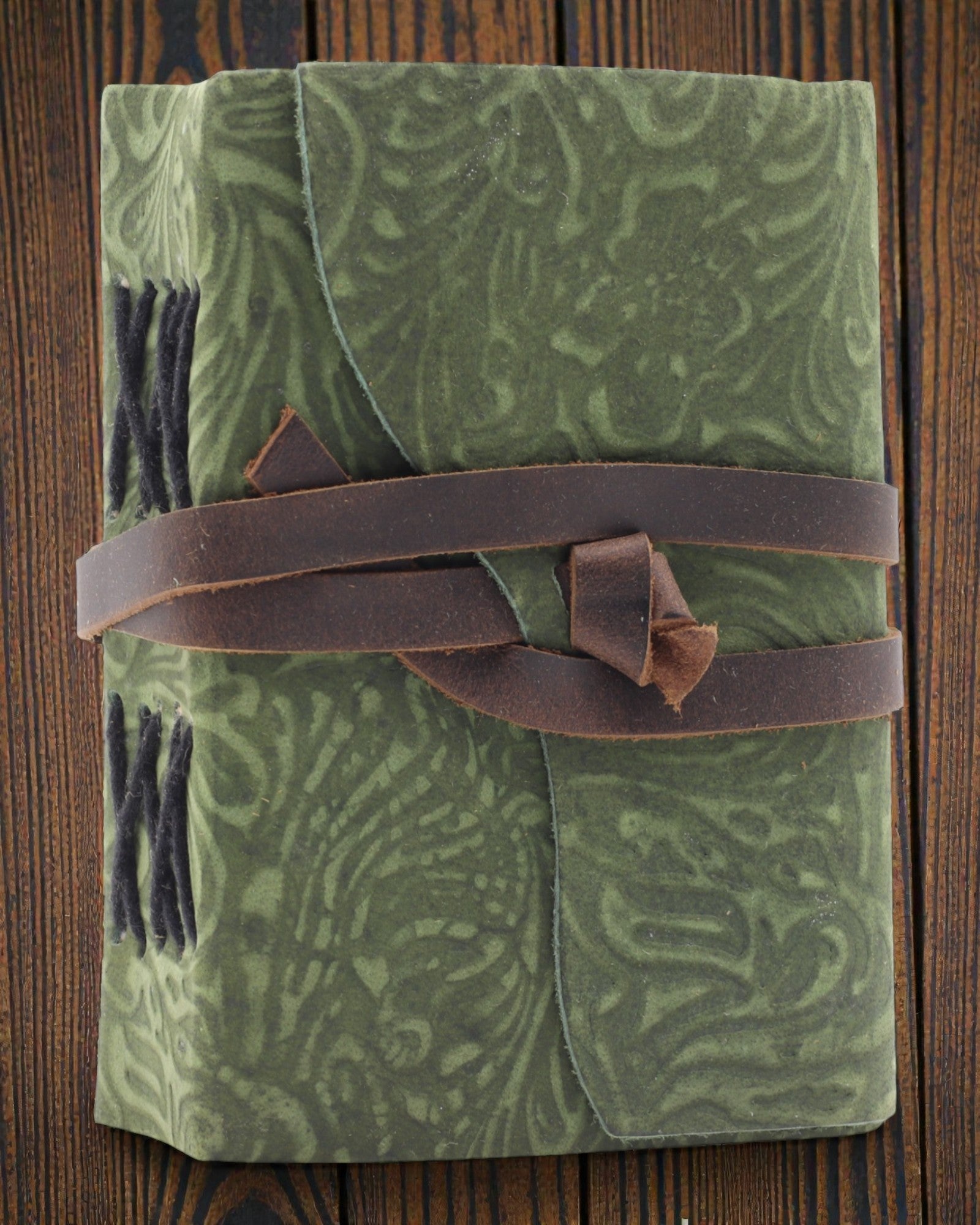 Green Maze Vintage – skórzany notatnik z postarzanymi kartkami 12,7 × 8,9 cm