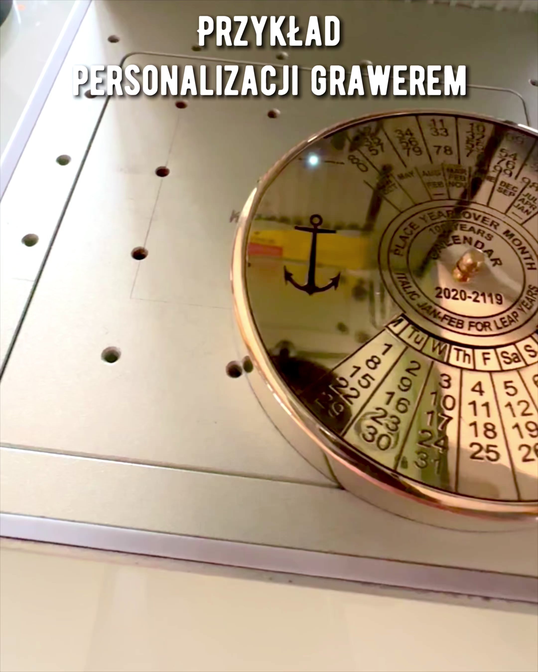 Kalendarium Wieczności Morski Żagiel – Mosiężny Kalendarz 100-letni - możliwy grawer na prezent