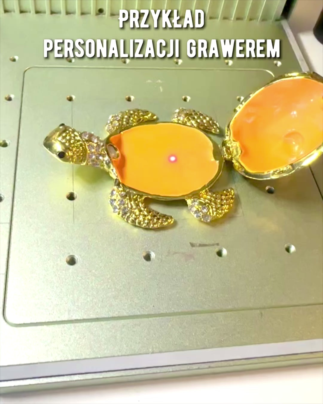 Szkatułka "Želví rodinka" - barva zelená, personalizace gravírováním