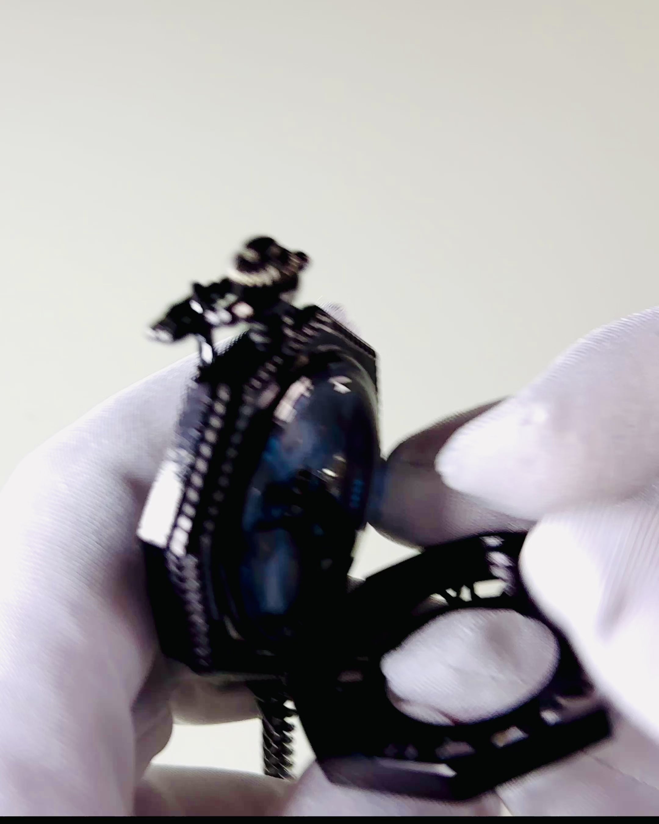 Klasické osmihranné mechanické kapesní hodinky Steampunk v černé barvě, gravírování