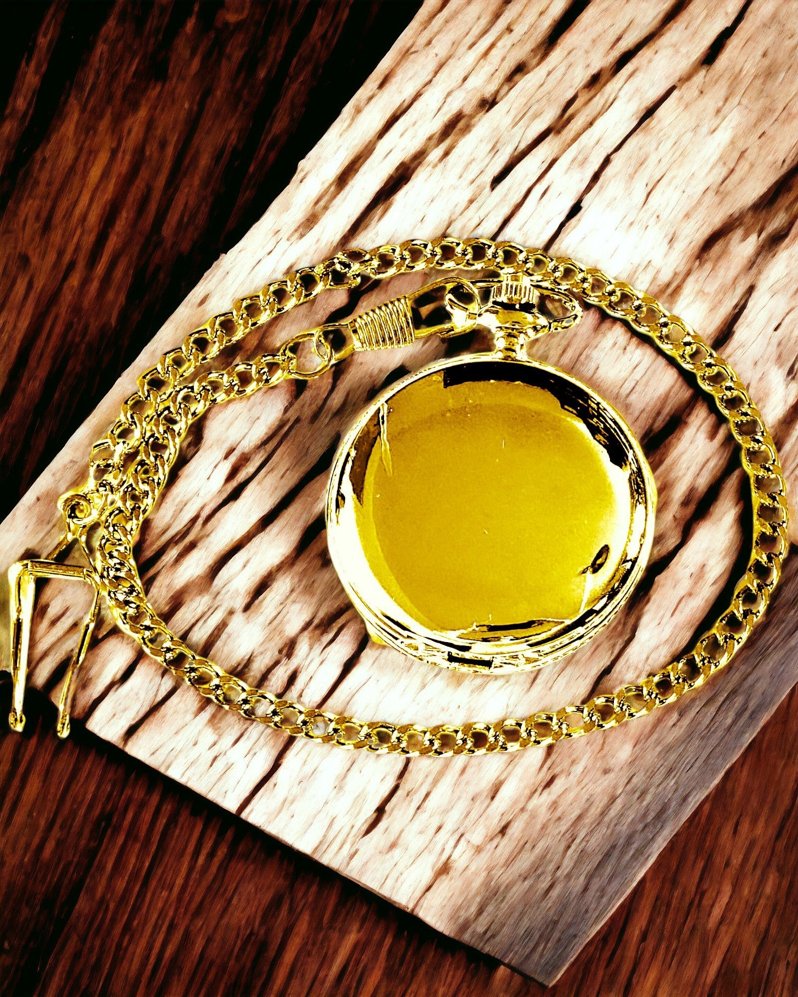 Klasické Kapesní Mechanické Hodinky s Dvojitým Krytem, Ruční, Zlatá Barva, s Gravírováním