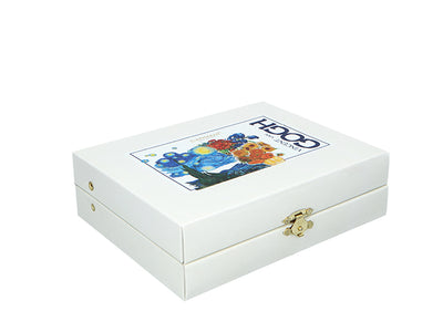 Zestaw 6 łyżeczek powlekanych 24K złotem z 1 łyżeczką do cukru - V. van Gogh, mix, możliwość personalizacji grawerem, eleganckie opakowanie na prezent, wymiary 13 cm