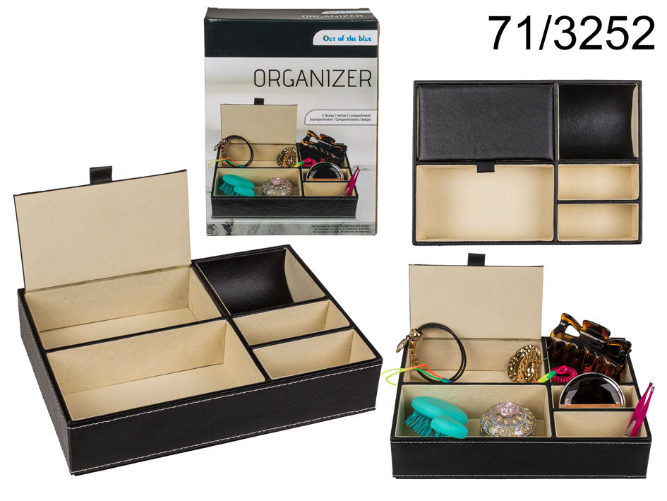 Organizér na šperky z ekokůže, možnost personalizace gravírováním, 25 x 18 x 5 cm