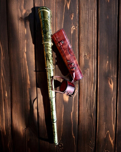 Královský dalekohled „Voyager 1818” – Exkluzivní, mosazný, 83 cm, ručně vyrobený, pouzdro z přírodní kůže – Sběratelská edice, personalizace gravírováním jako dárek