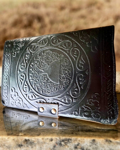 Premium Dziennik, Antyczny wzór, Notatnik Skórzany "Magiczna Kronika"200 stron, 2 warianty do wyboru, personalizacja grawerem