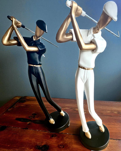 Figurka golfisty „Swing Elegance”, 24 cm výšky, dekorativní s možností gravírování jako dárek