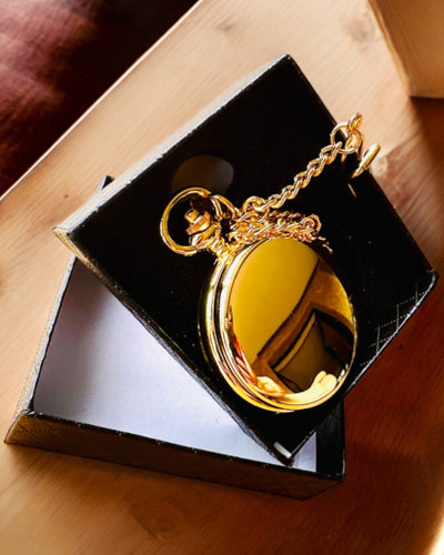 Kapesní hodinky Grand Elegance s dvojitým krytem, manuální, zlatá barva, s gravírováním jako dárek