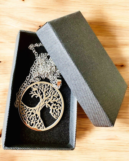 Náhrdelník "Strom života" z nerezové oceli - personalizace gravírováním, 2 barevné varianty