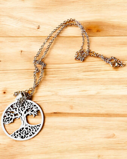 Náhrdelník "Strom života" z nerezové oceli - personalizace gravírováním, 2 barevné varianty