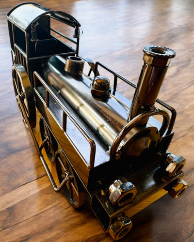 Lokomotywa z żelaza „Retro Express” – dekoracja, model, ręcznie wykonana z możliwością grawerowania na prezent