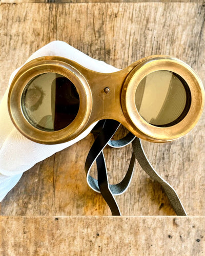 Lornetka z etui skórzanym Victorian's Eye, 11 cm Mosiężna, Ręcznie zdobiona, personalizacja grawerem na prezent