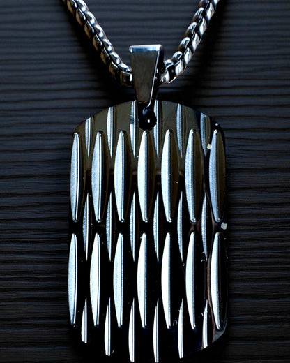 Pánský náhrdelník Dog Tag „SteelVision” – nerezová ocel, 15 variant, personalizace gravírováním