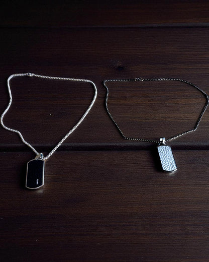 Pánský náhrdelník Dog Tag „SteelVision” – nerezová ocel, 15 variant, personalizace gravírováním