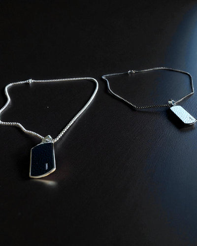 Pánský náhrdelník Dog Tag „SteelVision” – nerezová ocel, 15 variant, personalizace gravírováním